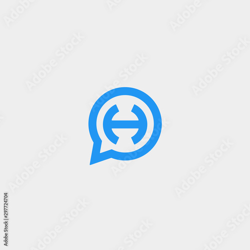 Letter H Chat Logo Template Vector Design