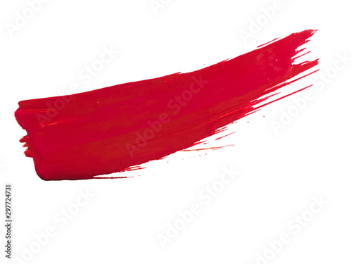 single red paint brush on white background
