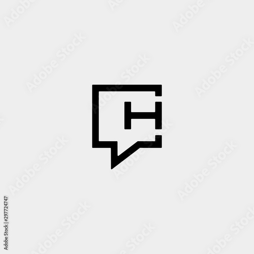Letter H Chat Logo Template Vector Design