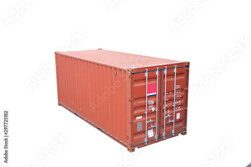 Red container, white background for ease of use, work for import and exportด