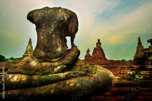 wat chai wattanaram most popular traveling destination in ayutthaya world heritage site in thailand photo