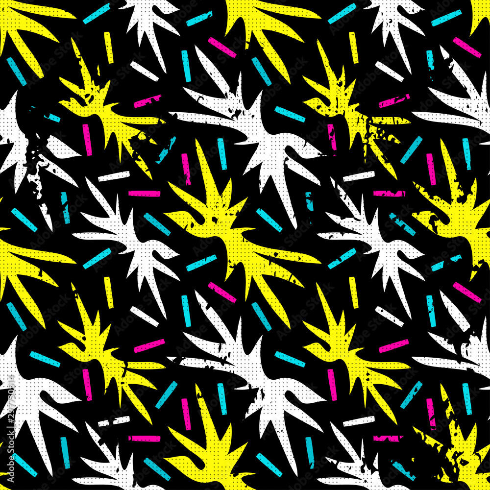 Obraz premium grunge colored graffiti seamless pattern vector illustration