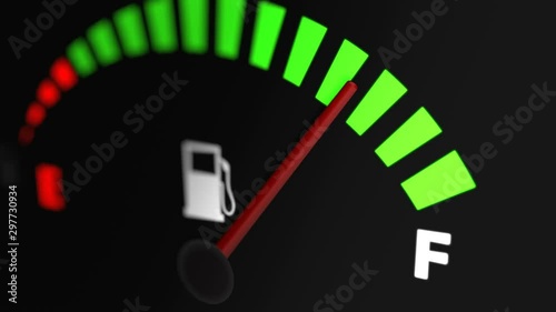 Fuel Gauge Full Animation on Car Dashboard.