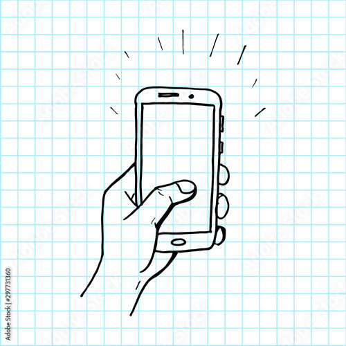 Hand drawn Smartphone. Smartphone icon design element. Logo element illustration.