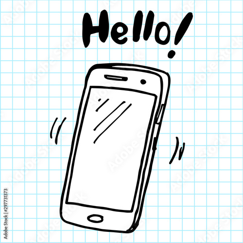 Hand drawn Smartphone. Smartphone icon design element. Logo element illustration.
