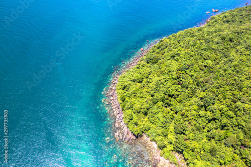Aerial view of Phu Quoc islands with blue sky and clear water in Southern Vietnam Indochina © Jeffery