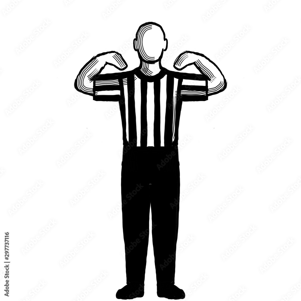 Basketball Referee 30-second time-out Hand Signal Retro Black and White Basketball Referee 30-second time-out Hand Signal Retro Black and White