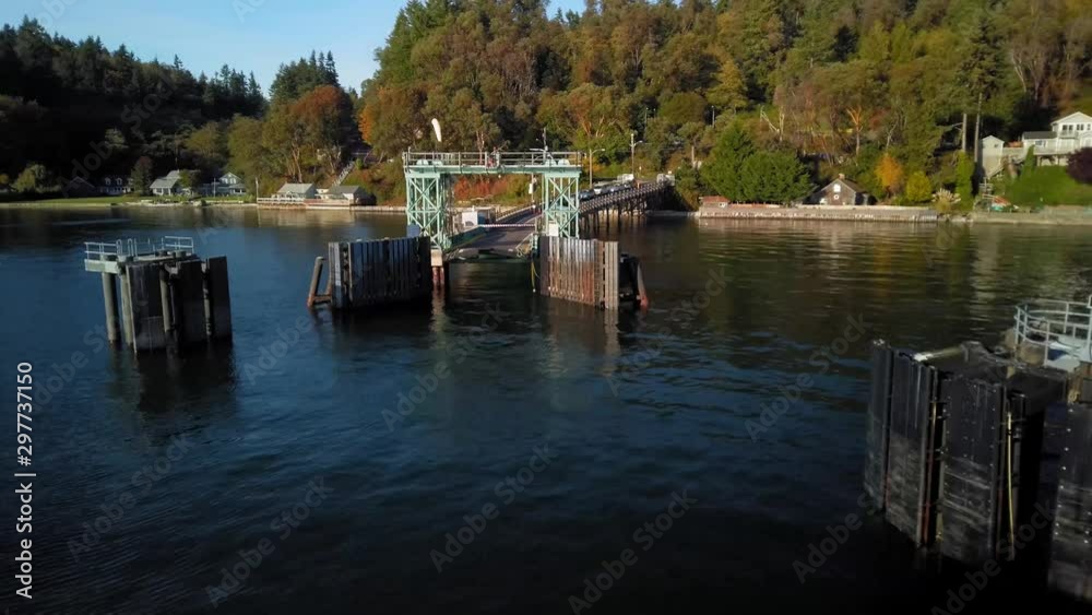 Docking at the ferry terminal on Vashon Island as seen in reverse