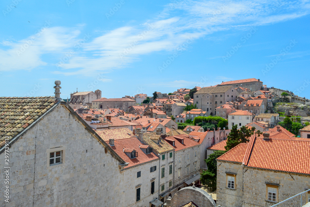 Red rooftops of town Dubrovnik on June 18, 2019. Red rooftops of town Dubrovnik on June 18, 2019.