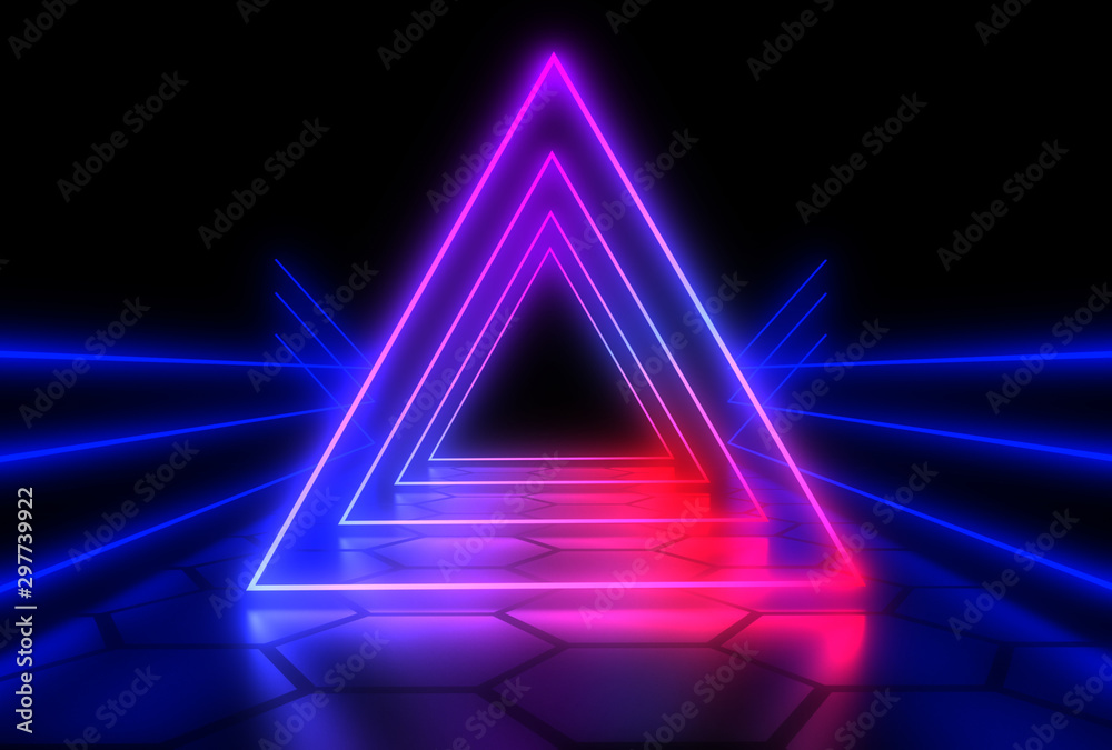 3D abstract background with neon lights . 3d illustration 3D abstract background with neon lights . 3d illustration