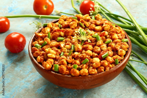 Healthy vegan diet food- chickpeas ,chole masala