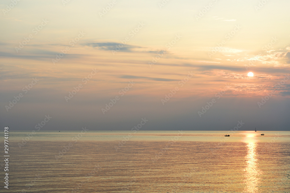 Beautiful seascape in the early morning near the coast of Sicily, Italy Beautiful seascape in the early morning near the coast of Sicily, Italy