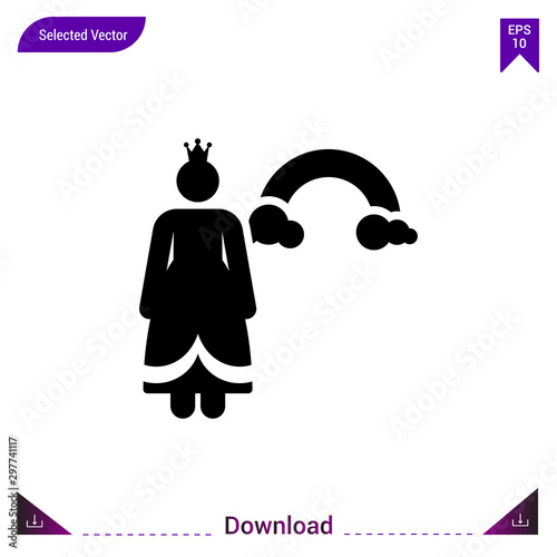 princess icon vector . Best modern, simple, isolated, fairy-tales , logo, flat icon for website design or mobile applications, UI / UX design vector format