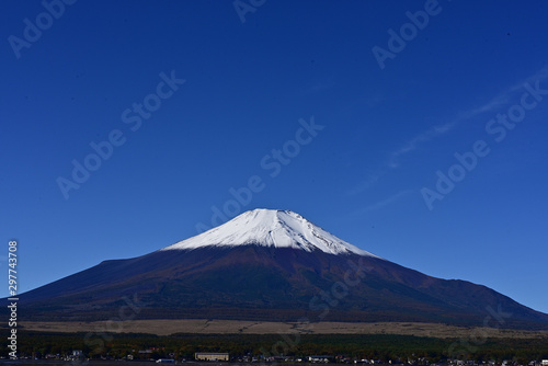 Mount Fuji was capped with the first snow