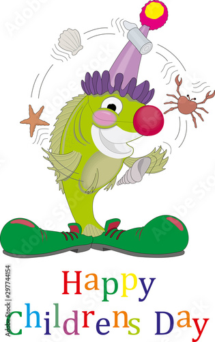 Happy children s day colored card. Typographic background
