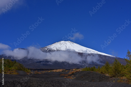 Mount Fuji was capped with the first snow