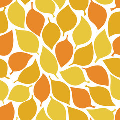 Ingelijste posters Oranje patronen Herfstbladeren geel oranje naadloos patroon  © annagarmatiy