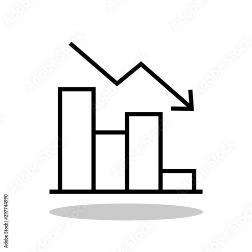 Graph bar icon in flat style. Analytics symbol for your web site design, logo, app, UI Vector EPS 10.