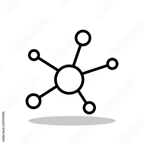 Hub Network icon in flat style. Hub connection symbol for your web site design, logo, app, UI Vector EPS 10.