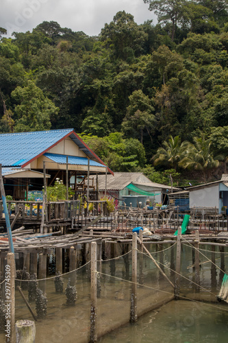 Koh Kood, Thailand - April, 2019: fishing village Ban Ao Yai, Ko Kut Island