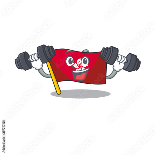 Fitness flag hongkong cartoon isolated the character