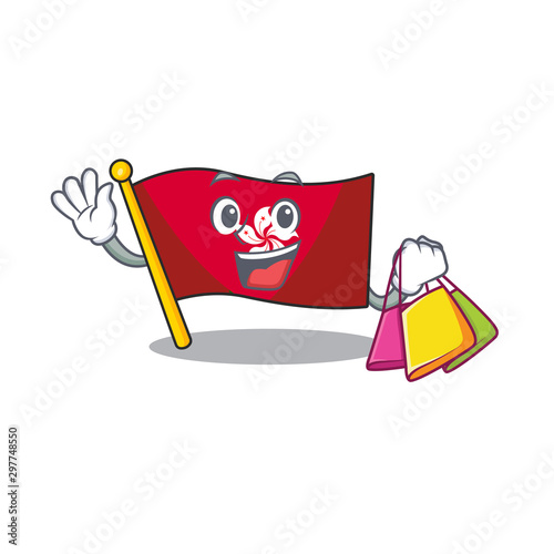 Shopping flag hongkong clings to mascot wall