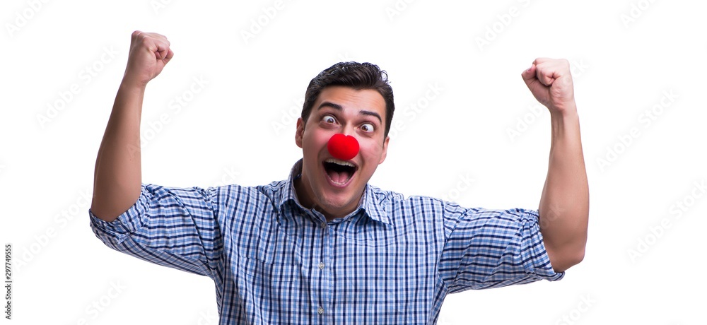 Funny man clown isolated on white background Funny man clown isolated on white background