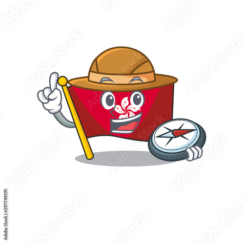 Explorer flag hongkong character with cartoon shape