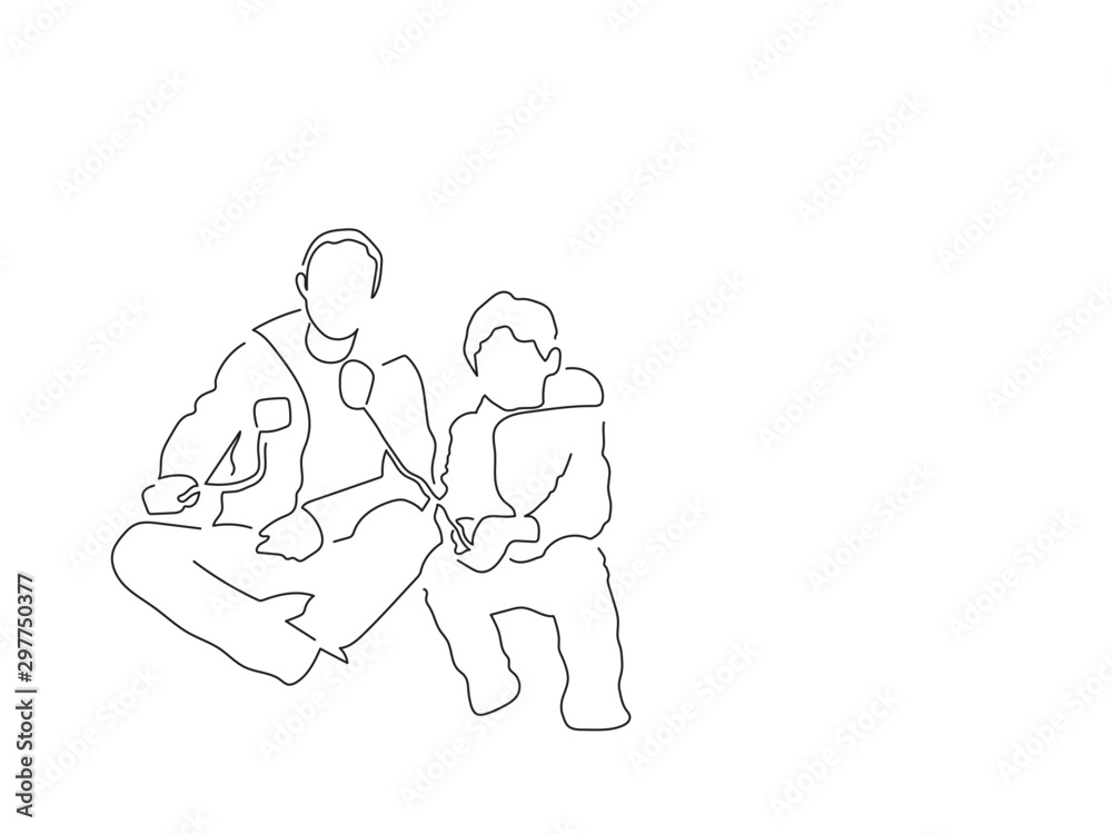 Camping line drawing, vector illustration design. Friends collection.