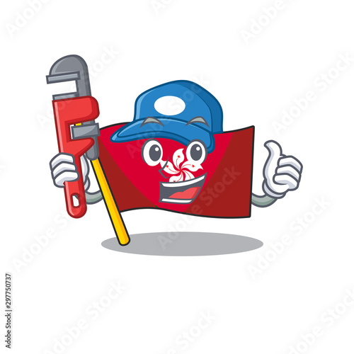 Plumber flag hongkong on the with mascot