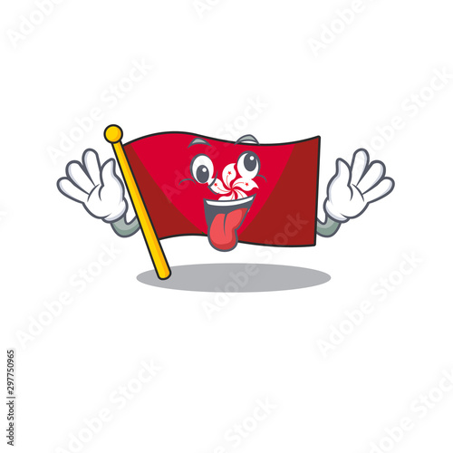 Crazy flag hongkong on the with mascot