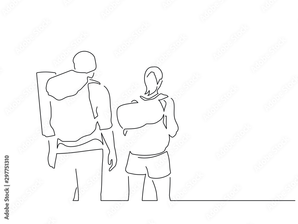 Friends line drawing, vector illustration design. Friends collection.