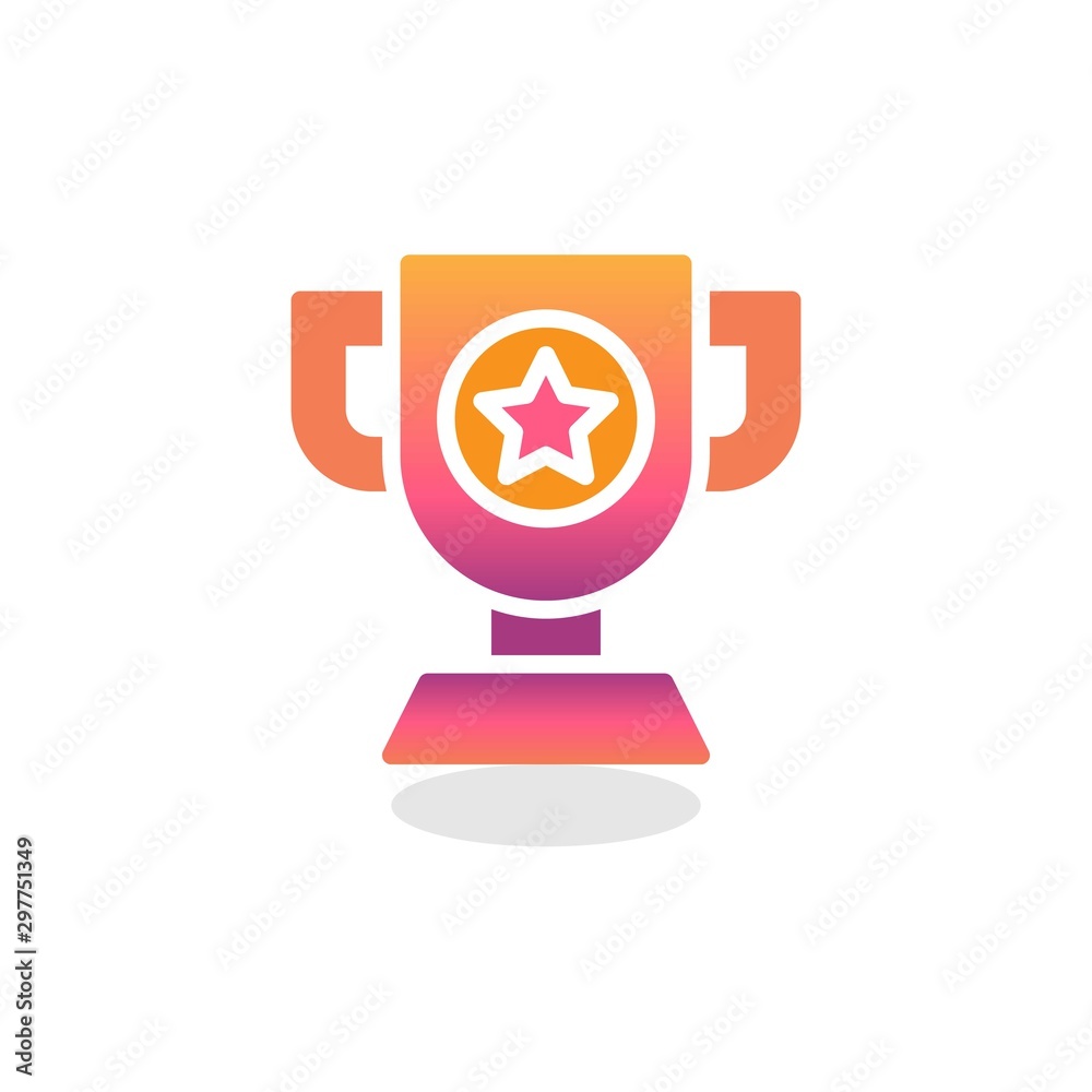 Champions cup flat icon, vector sign, Winner trophy colorful pictogram isolated on white. Symbol, logo illustration. Flat style design Champions cup flat icon, vector sign, Winner trophy colorful pictogram isolated on white. Symbol, logo illustration. Flat style design