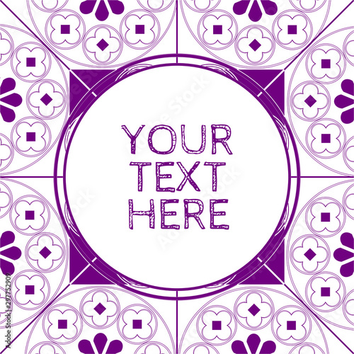 Canvas Print Floral Medieval Pattern Background Invite Template