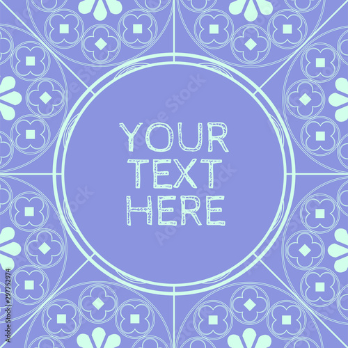 Canvas Print Floral Medieval Pattern Background Invite Template