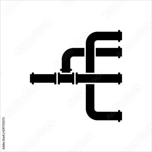 Pipe Icon, Pipe Fitting Icon, Water, Gas, Oil Pipeline, Plumbing Work