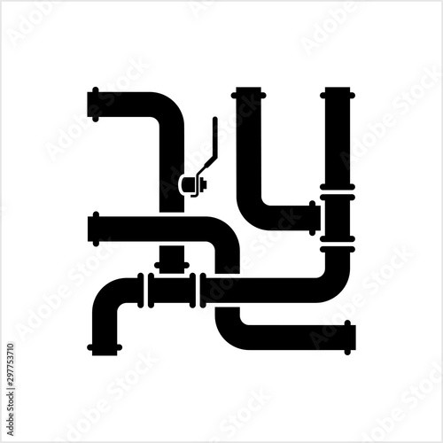 Pipe Icon, Pipe Fitting Icon, Water, Gas, Oil Pipeline, Plumbing Work