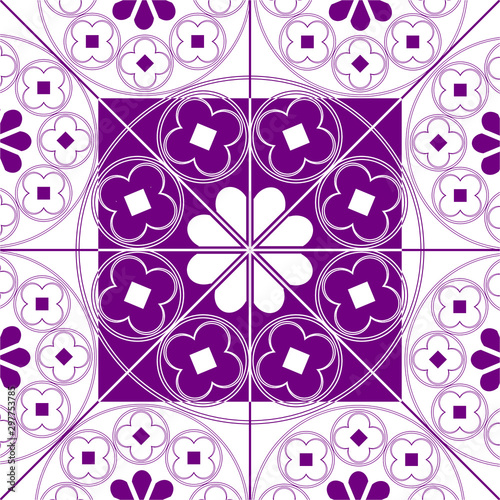 Canvas Print Floral Medieval Pattern Background