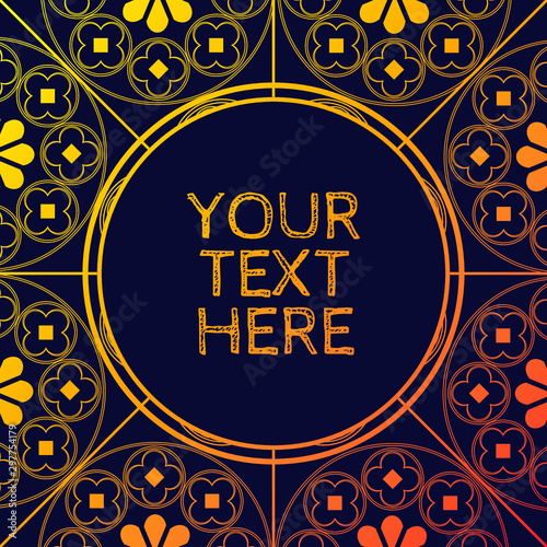 Canvas Print Floral Medieval Pattern Background Invite Template