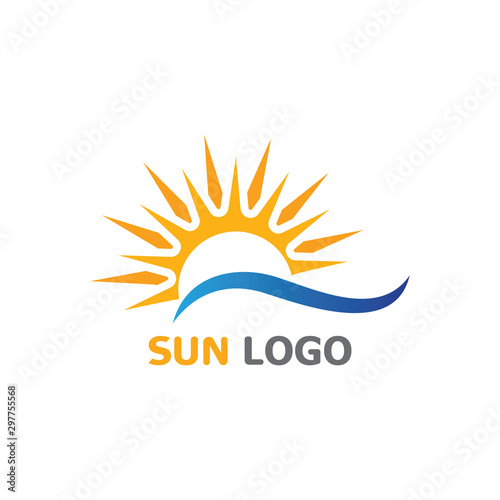 Sun Summer Logo Design illustration template