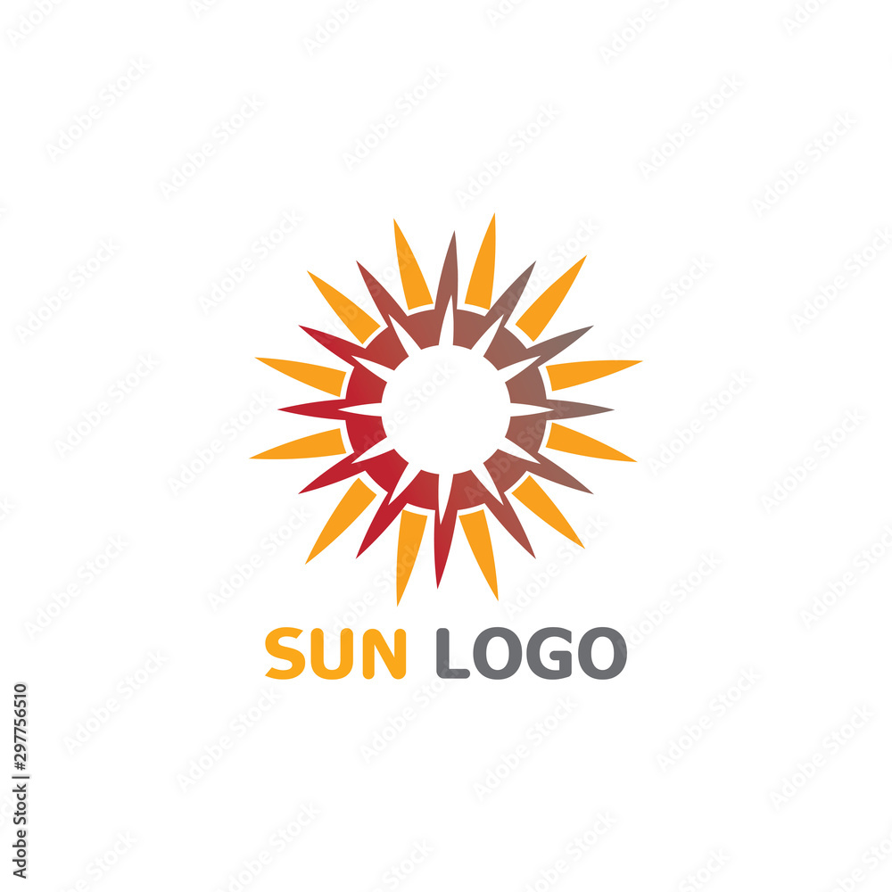 Sun Summer Logo Design illustration template Sun Summer Logo Design illustration template