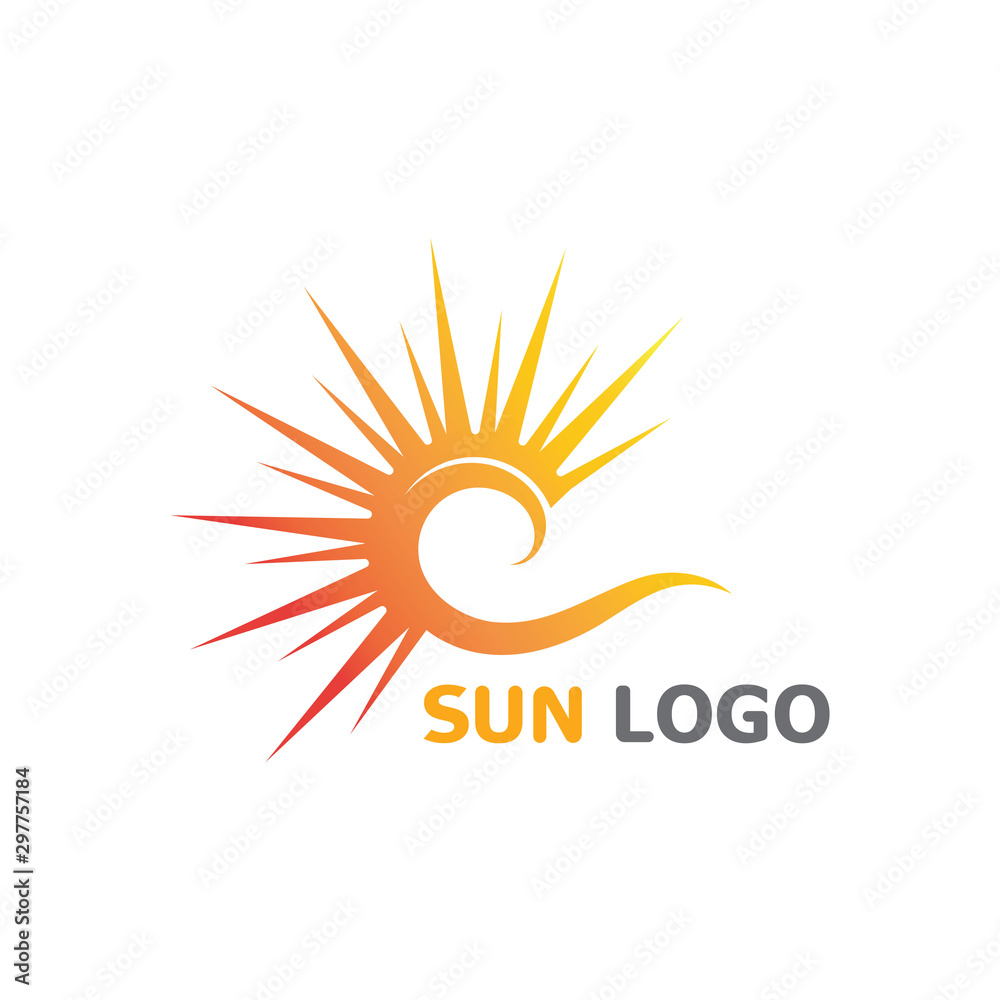 Sun Summer Logo Design illustration template Sun Summer Logo Design illustration template