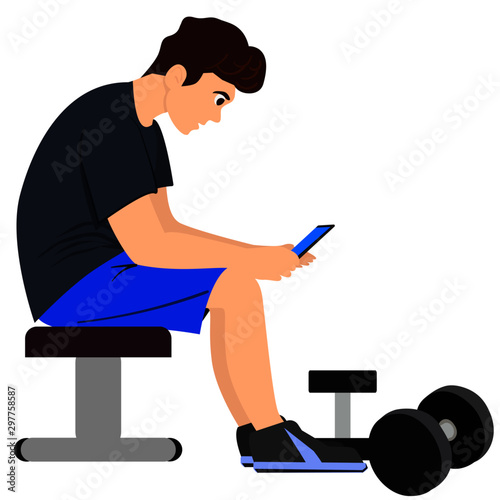distraído en el gimnasio