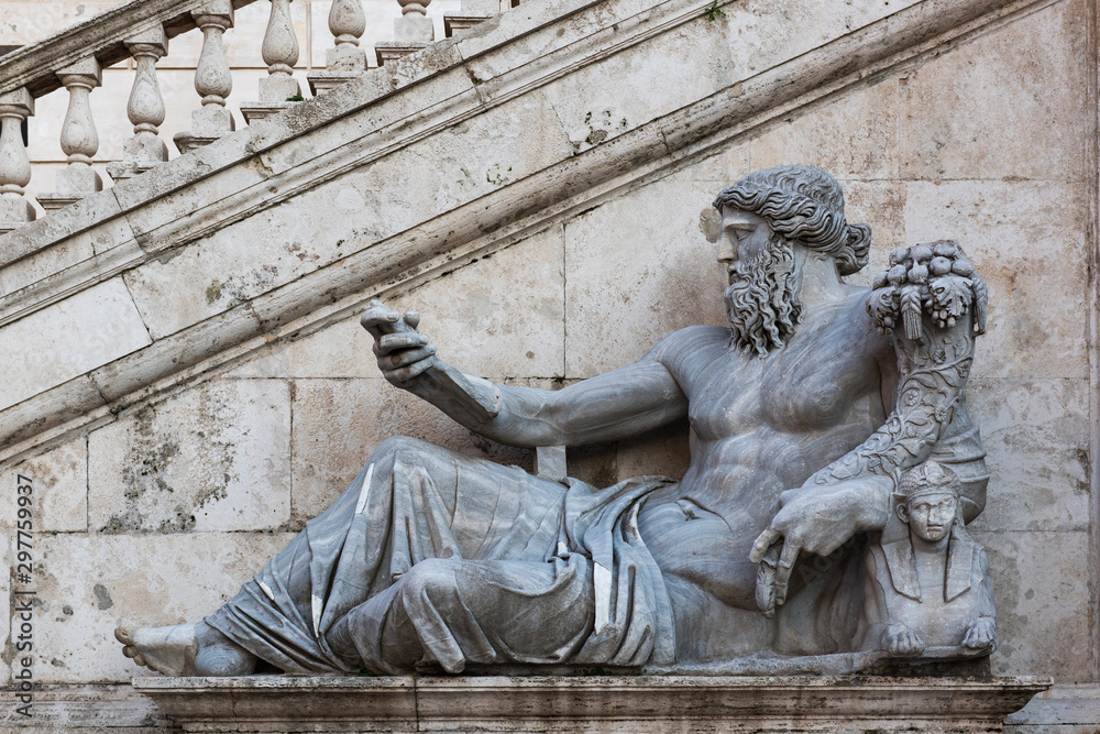 The Statue of the Nile God, Capitol Square, porch of the Palace of the Senate, Rome, Italy