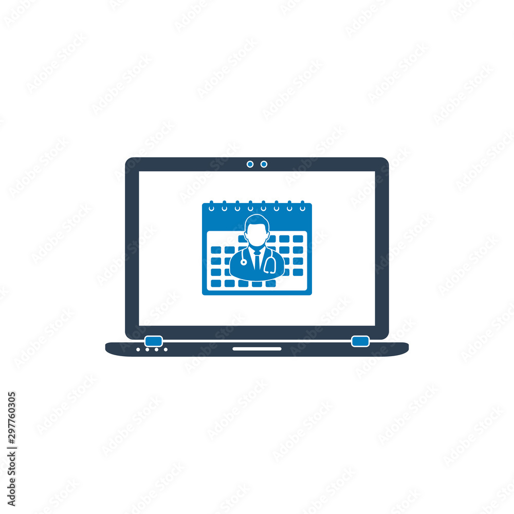 Online Doctor Appointment Icon. Flat style vector EPS.