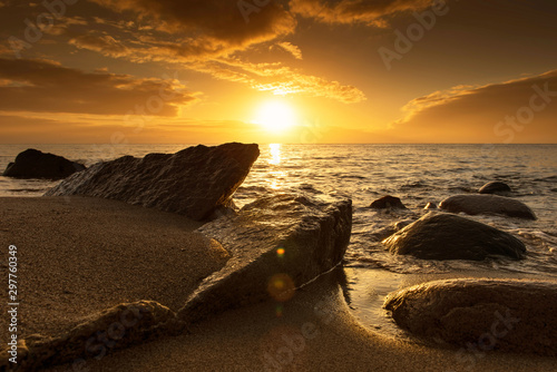 Sonnuntergang strand meer photo