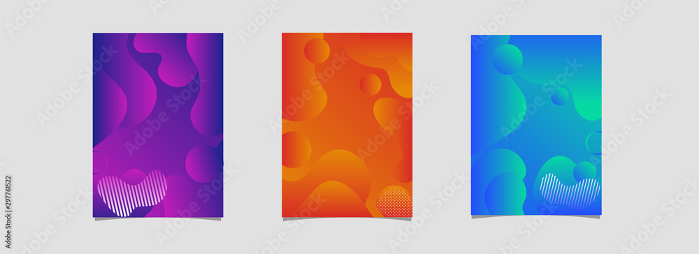 Promotion template or flyer design with fluid art abstract pattern in three color option.