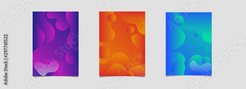 Promotion template or flyer design with fluid art abstract pattern in three color option.