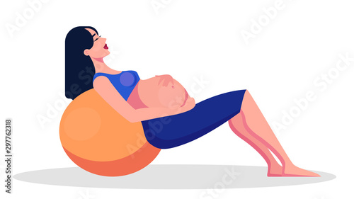 Yoga for pregnant woman concept. Fitness and sport