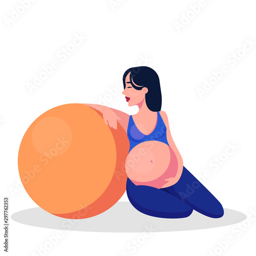 Yoga for pregnant woman concept. Fitness and sport